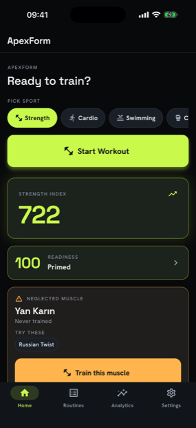 ApexForm home screen